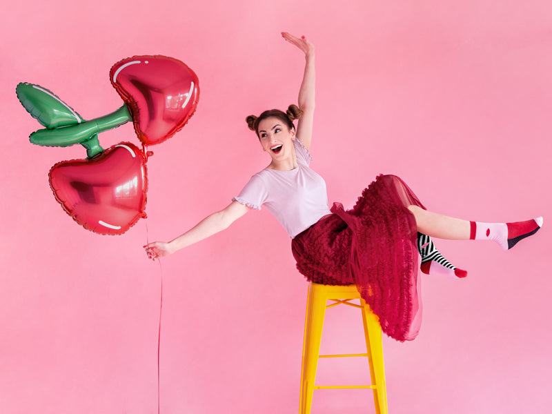 Foil balloon Cherry, 88x73cm, mix