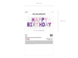 Foil Balloon Happy Birthday, 340x35cm, mix