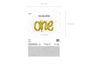 Foil balloon One, 66x37cm, gold