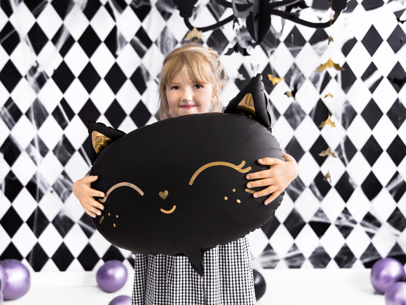 Foil Balloon Cat, 48x36cm, black