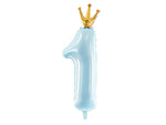 Ladda upp bild till gallerivisning, Foil Balloon Number &#39;&#39;1&#39;&#39;, 30x90cm, sky-blue
