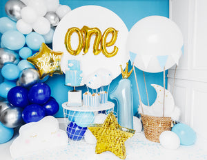 Foil Balloon Number ''1'', 30x90cm, sky-blue
