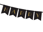 Ladda upp bild till gallerivisning, Banner Happy New Year, black, 15 x 170 cm
