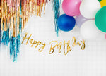 Ladda upp bild till gallerivisning, Banner Happy Birthday, gold, 16.5x62cm
