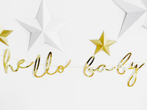 Banner Little Star - Hello Baby, gold, 18x70cm