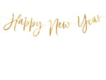 Ladda upp bild till gallerivisning, Banner Happy New Year,  gold, 66x18cm
