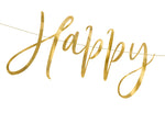 Ladda upp bild till gallerivisning, Banner Happy New Year,  gold, 66x18cm
