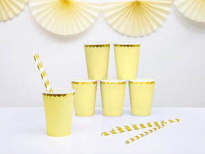 Cups, light yellow, 220ml (1 pkt / 6 pc.)