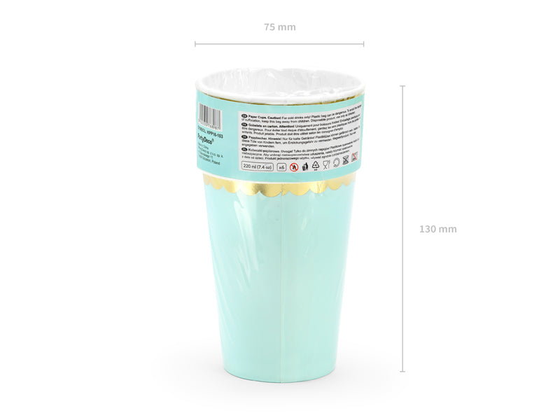 Cups, mint, 220ml (1 pkt / 6 pc.)