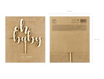 Ladda upp bild till gallerivisning, Wooden cake topper Oh baby, 17cm
