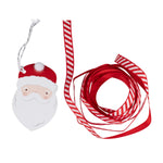Ladda upp bild till gallerivisning, Santa Christmas Gift Tags with Pom Poms and Ribbon
