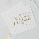 Ladda upp bild till gallerivisning, Gold Foiled Merry Christmas Napkins
