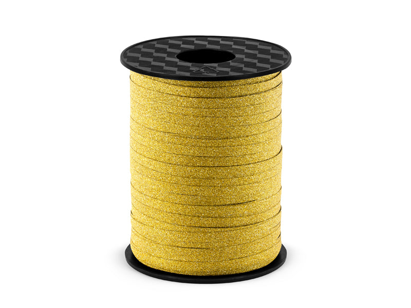 Plastic ribbon, gold, 5mm/225m