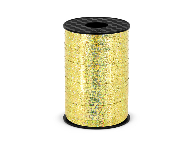 Plastic ribbon, gold, 5mm/225m