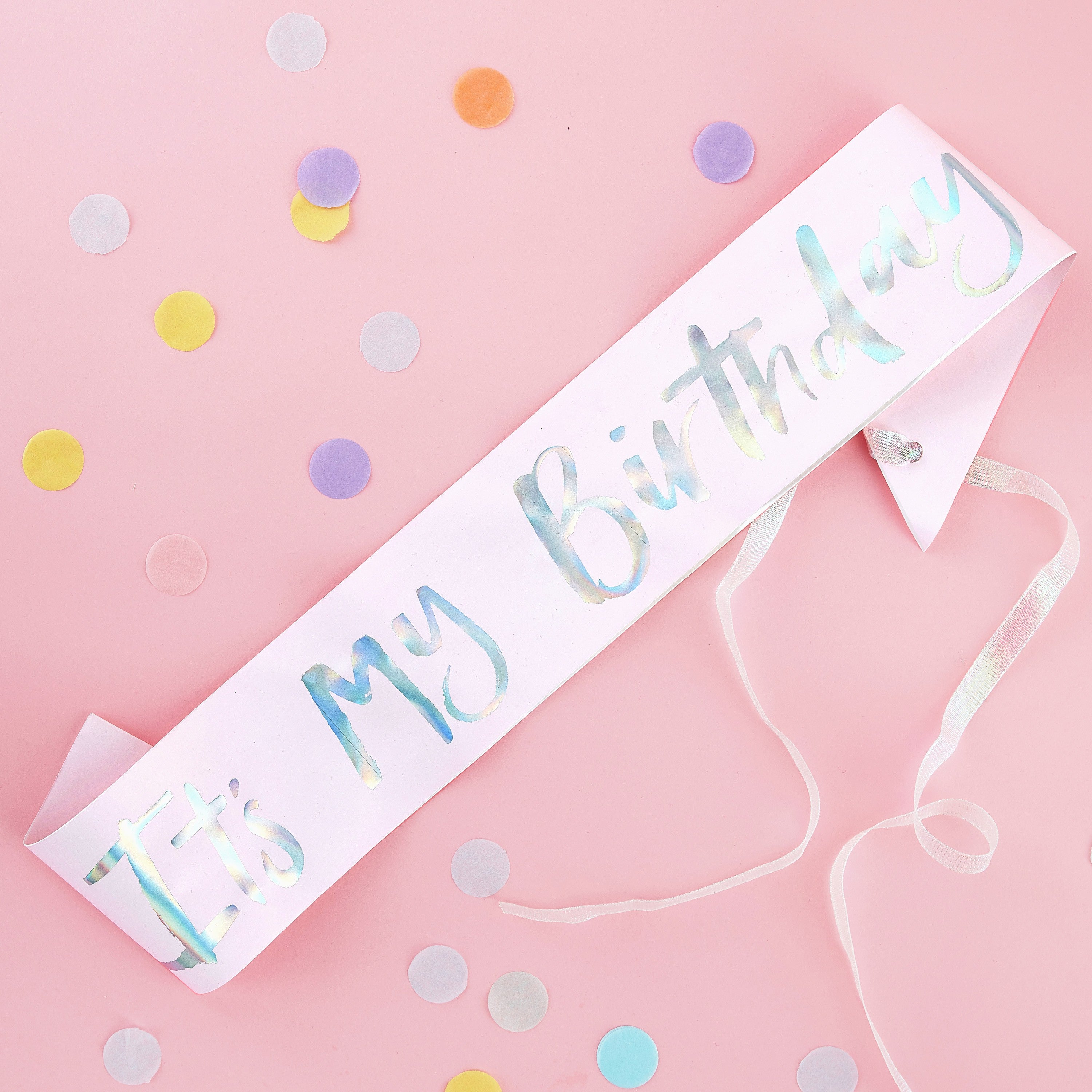 Pastel Pink Its My Birthday Sash