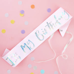 Pastel Pink Its My Birthday Sash