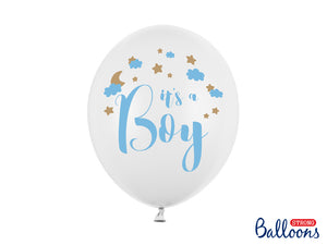 Balloons 30cm, It's a Boy, Pastel Pure White (1 pkt / 6 pc.)