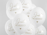 Ladda upp bild till gallerivisning, Balloons 30cm, Just Married, Pastel Pure White (1 pkt / 6 pc.)
