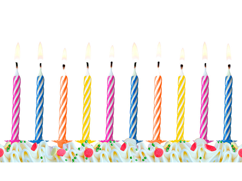 Birthday candles, mix, 6cm (1 pkt / 10 pc.)