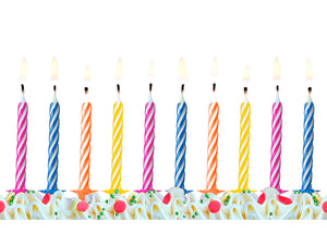 Birthday candles, mix, 6cm (1 pkt / 10 pc.)