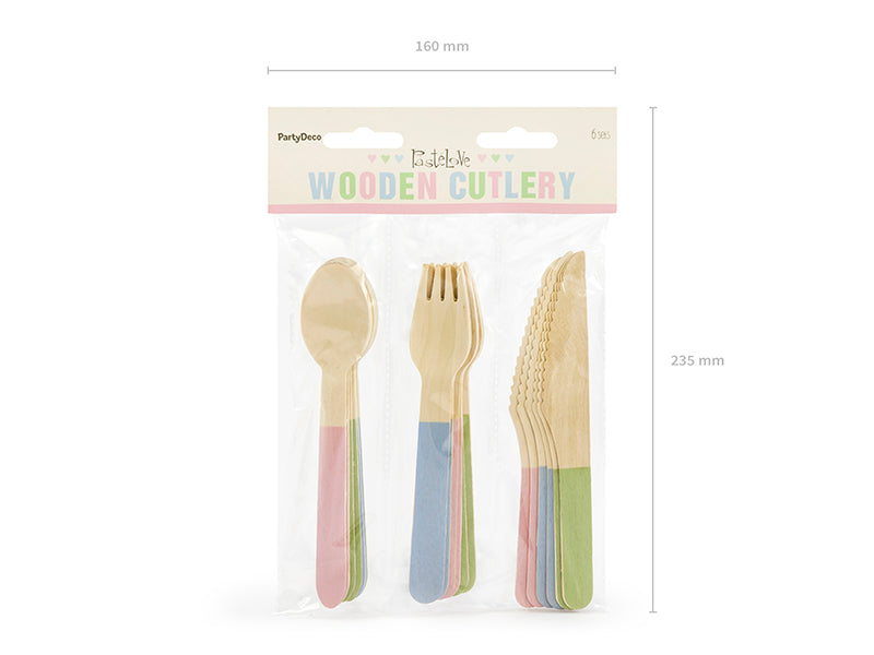 Wooden Cutlery, mix, 16cm (1 pkt / 18 pc.)