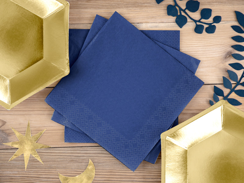 Napkins, 3 layers, navy blue, 33x33cm (1 pkt / 20 pc.)