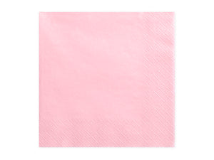 Napkins, 3 layers, light pink, 33x33cm (1 pkt / 20 pc.)