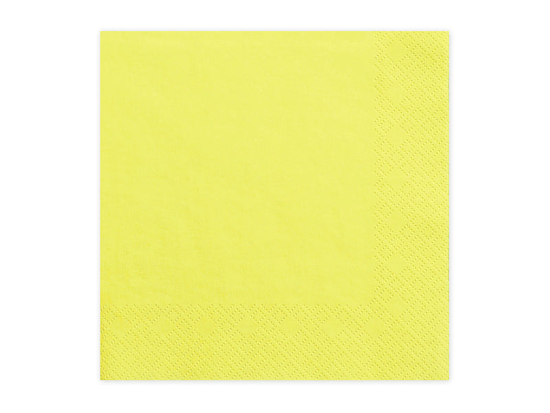 Napkins, 3 layers, yellow, 33x33cm (1 pkt / 20 pc.)