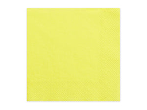 Napkins, 3 layers, yellow, 33x33cm (1 pkt / 20 pc.)