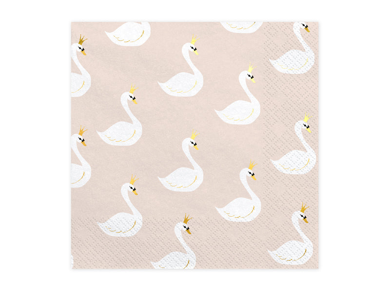 Napkins Lovely Swan, 33x33cm (1 pkt / 20 pc.)