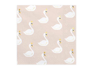 Napkins Lovely Swan, 33x33cm (1 pkt / 20 pc.)