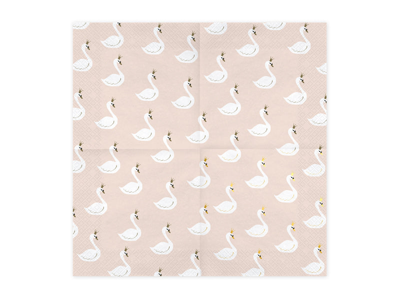 Napkins Lovely Swan, 33x33cm (1 pkt / 20 pc.)