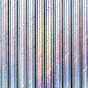Paper Straws, iridescent, 19.5cm (1 pkt / 10 pc.)