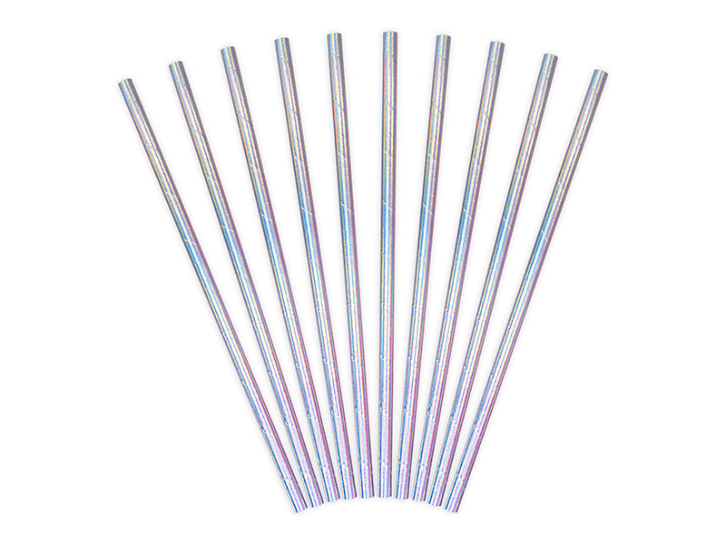 Paper Straws, iridescent, 19.5cm (1 pkt / 10 pc.)