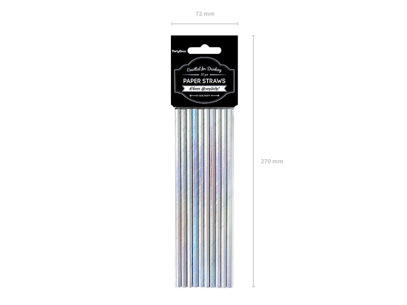 Paper Straws, iridescent, 19.5cm (1 pkt / 10 pc.)