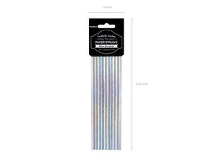 Paper Straws, iridescent, 19.5cm (1 pkt / 10 pc.)