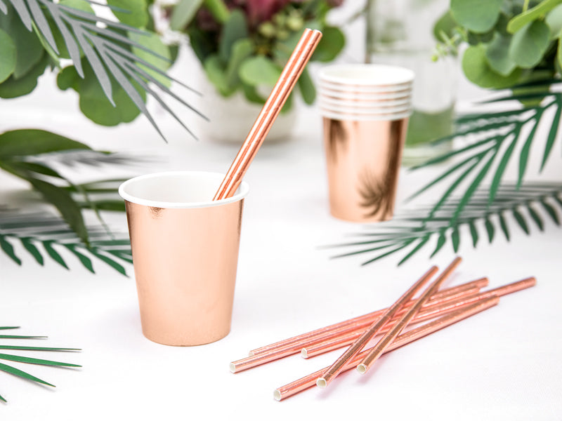 Paper Straws, rose gold, 19.5cm (1 pkt / 250 pc.)