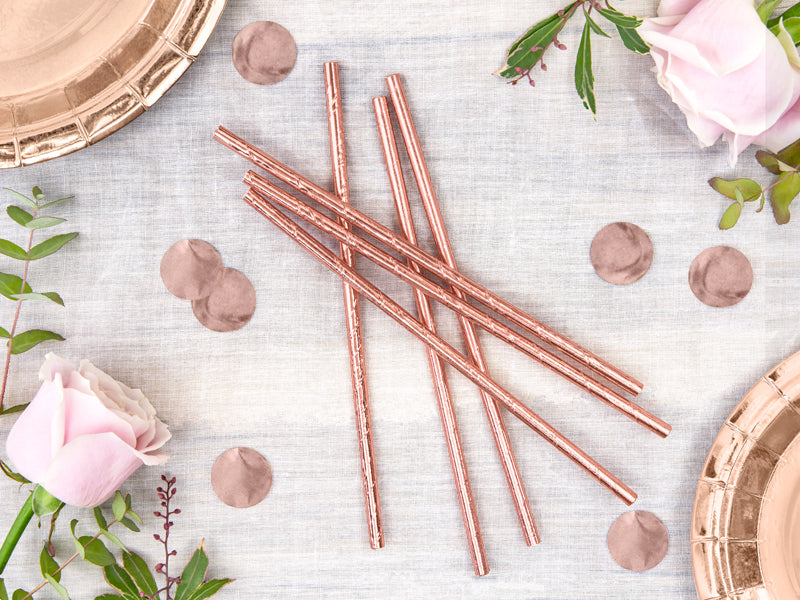 Paper Straws, rose gold, 19.5cm (1 pkt / 250 pc.)