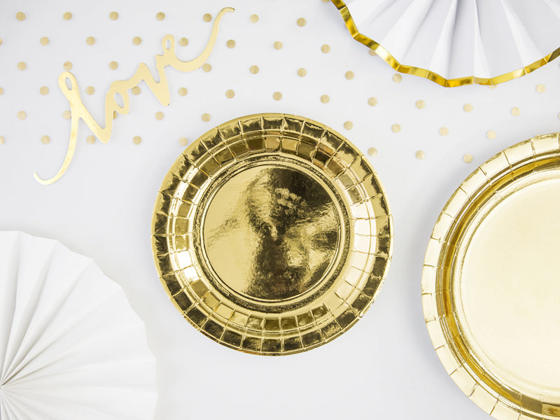 Plates, gold, 18cm (1 pkt / 6 pc.)