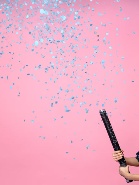 Gender reveal confetti cannon - Ready to pop, blue, 60cm