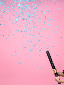 Gender reveal confetti cannon - Ready to pop, blue, 60cm