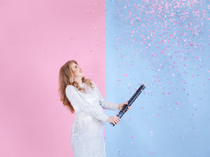 Gender reveal confetti cannon - Ready to pop, pink, 60cm