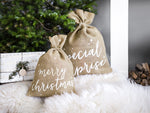 Ladda upp bild till gallerivisning, Jute sack Merry Christmas, white, 30x42cm
