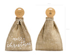 Ladda upp bild till gallerivisning, Jute sack Merry Christmas, white, 30x42cm
