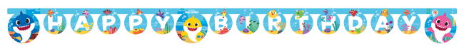 1 "Happy Birthday" Die-Cut Banner - Baby Shark