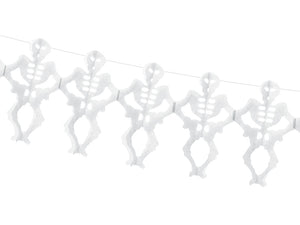 Tissue garland Skeletons, white, 3m
