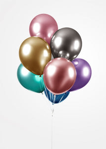 25 Chrome / Mirror balloons, 12'' - mixed colors