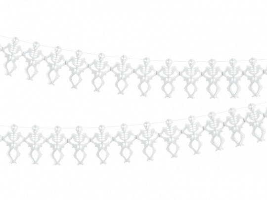 Tissue garland Skeletons, white, 3m
