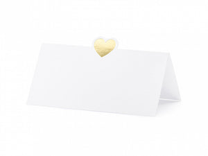 Place cards - Heart, gold, 10x5cm