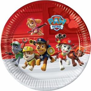 8 Paper Plates Large 23cm - Paw Patrol Ready for Action